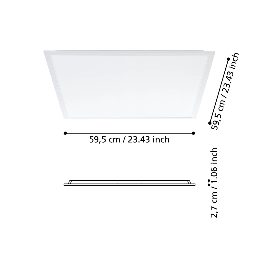 Eglo - LED Pinnale kinnitatav valguspaneel LED/34,5W/230V 60x60 cm