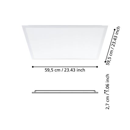Eglo - pinnapealne LED-paneel LED/34,5W/230V 60x60 cm