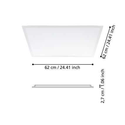 Eglo - LED Pinnale kinnitatav valguspaneel LED/33W/230V 62x62 cm