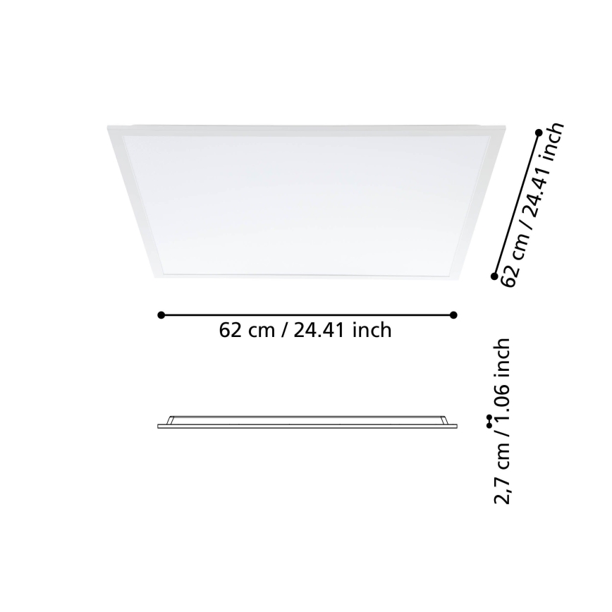 Eglo - LED Pinnale kinnitatav valguspaneel LED/33W/230V 62x62 cm