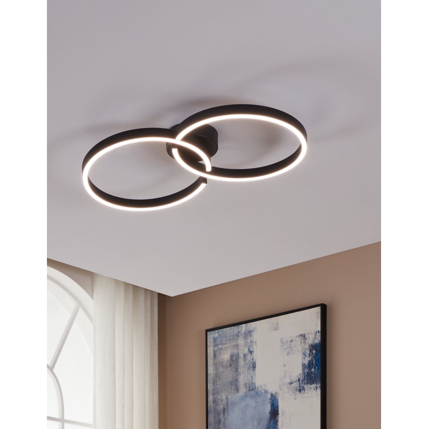Eglo 900955 - LED RGB Hämardatav laevalgusti LED/19,5W/230V 2700-6500K must + kaugjuhtimispult