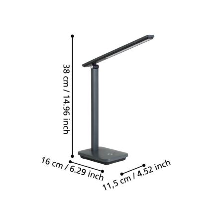 Eglo - LED Hämardatav laetav laualamp LED/3,6W/5V 1800mAh hall