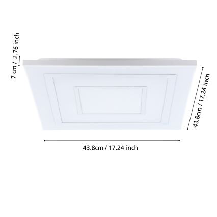 Eglo - RGBW Hämardatav laevalgusti LED/18W/230V 3000-6500K + kaugjuhtimispult