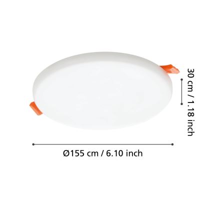 Eglo - LED Süvistatav valgusti vannituppa LED/11,5W/230V d. 15,5 cm IP65