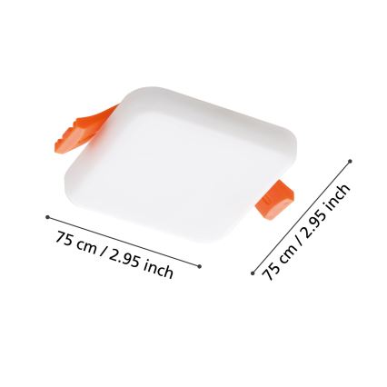 Eglo - LED Süvistatav valgusti vannituppa LED/4,5W/230V 7,5x7,5 cm IP65