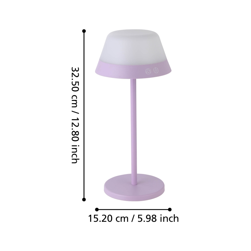 Eglo - LED RGBW Hämardatav puutetundlik väli lamp 2in1 LED/1,5W/5V 2600 mAh IP54 lilla