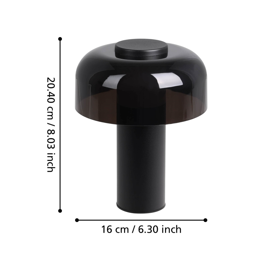 Eglo - LED Hämardatav puutetundlik väli lamp LED/2,25W/5V 2400-4000K 5200 mAh IP44 must