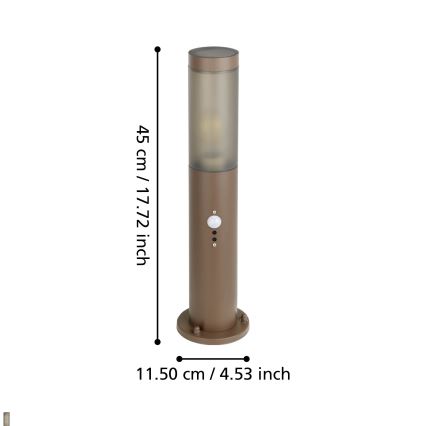 Eglo - Välivalgusti koos anduriga 1xE27/15W/230V 45 cm IP44