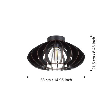 Eglo - Laevalgusti 1xE27/40W/230V d. 38 cm must