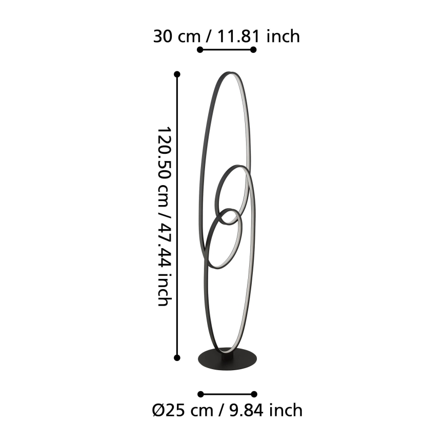 Eglo - LED Põrandalamp LED/38W/230V 3000K must