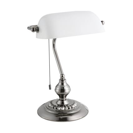 Eglo - Laualamp 1xE27/60W/230V valge/läikiv kroom