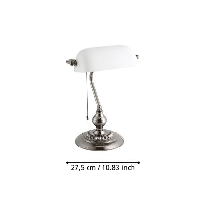 Eglo - Laualamp 1xE27/60W/230V valge/läikiv kroom