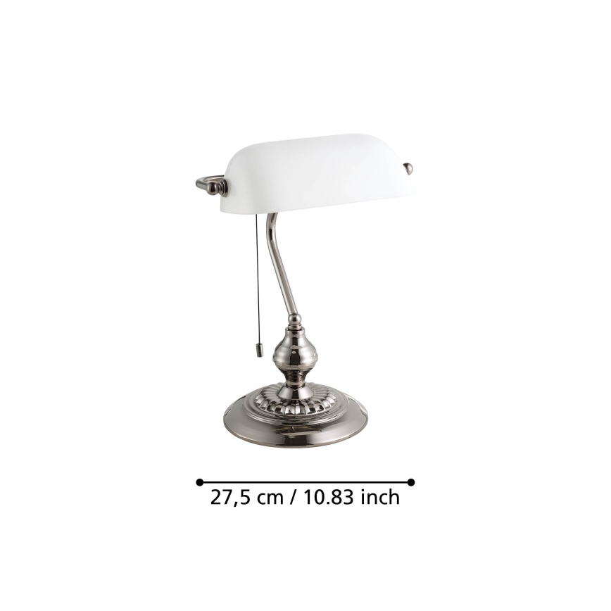 Eglo - Laualamp 1xE27/60W/230V valge/läikiv kroom