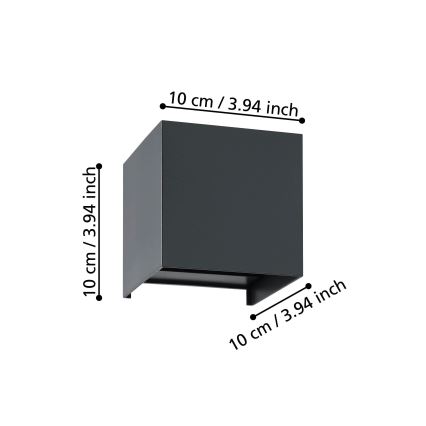 Eglo - LED Seinavalgusti 2xLED/1,5W/230V 3000K must