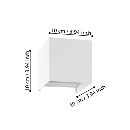 Eglo - LED Seinavalgusti 2xLED/1,5W/230V 3000K valge