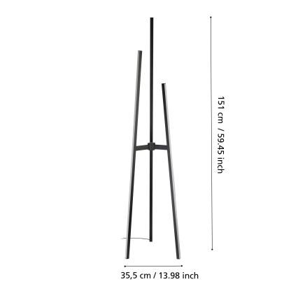 Eglo - LED põrandalamp LED/30W/230V must
