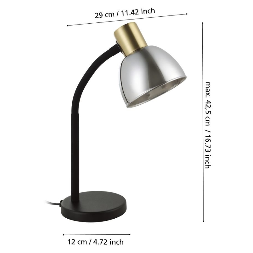 Eglo - Laualamp 1xE14/25W/230V kuldne/must