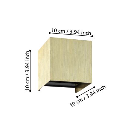 Eglo - LED Seinavalgusti 2xLED/1,5W/230V 3000K kuldne