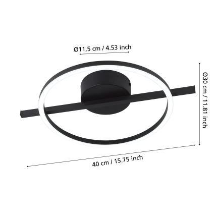 Eglo - LED RGB Hämardatav laevalgusti LED/17W/230V 2700-6500K must + kaugjuhtimispult