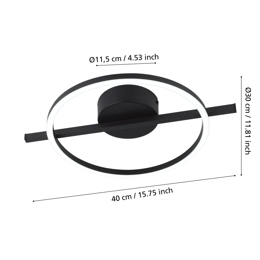 Eglo - LED RGB Hämardatav laevalgusti LED/17W/230V 2700-6500K must + kaugjuhtimispult