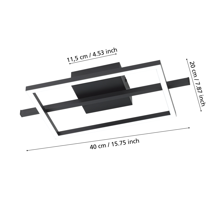 Eglo - LED RGB Hämardatav laevalgusti LED/17W/230V 2700-6500K must + kaugjuhtimispult