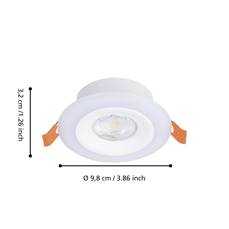 Eglo - komplekt 3× LED RGBW hämardatav vannitoa süvistatav laevalgusti LED/3,8 W/230 V 2700–6500 K IP44 + kaugjuhtimispult