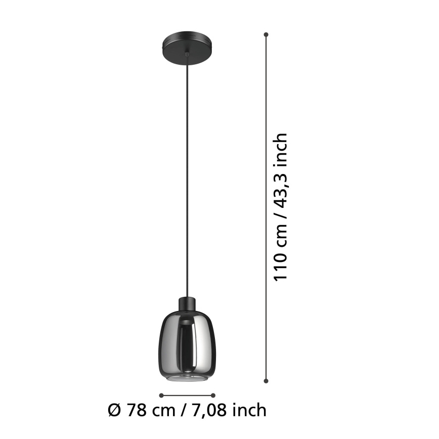 Eglo - LED RGBW Hämardatav lühter LED/3,7W/230V 2700-6500K must ZigBee