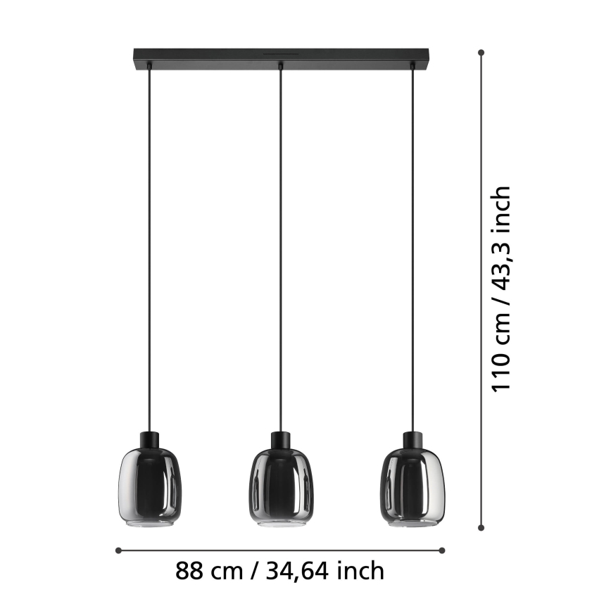Eglo - LED RGBW Hämardatav lühter 3xLED/3,7W/230V 2700-6500K hall