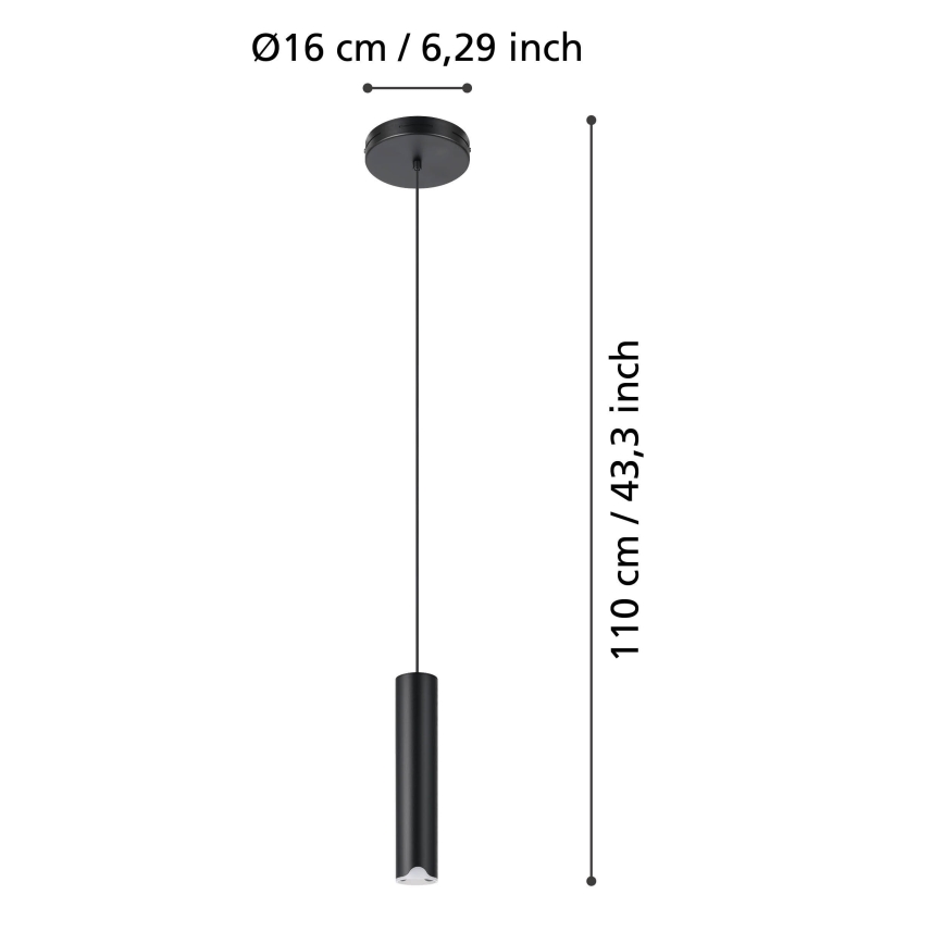 Eglo - LED RGBW Hämardatav lühter LED/3,7W/230V 2700-6500K must