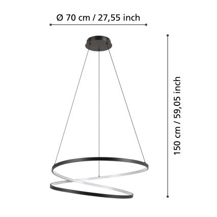 Eglo - LED Lühter LED/42W/230V 3000K must