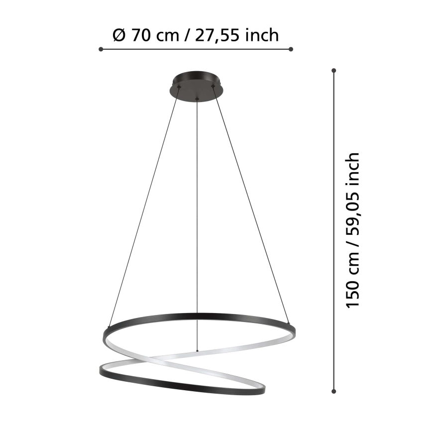 Eglo - LED Lühter LED/42W/230V 3000K must