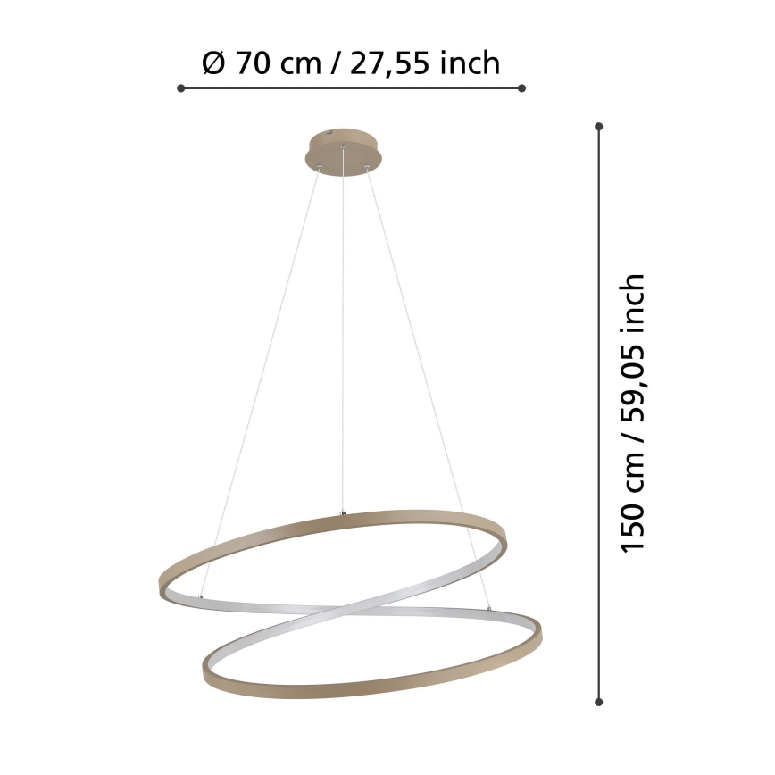 Eglo - LED Lühter LED/42W/230V 3000K beež
