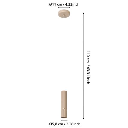 Eglo - LED Lühter 1xGU10/5W/230V 3000K beež