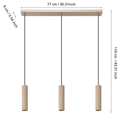 Eglo - LED Lühter 3xGU10/5W/230V 3000K beež