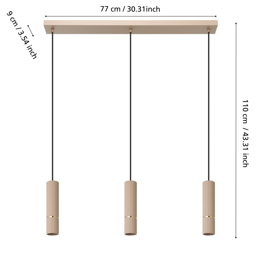 Eglo - LED Lühter 3xGU10/5W/230V 3000K beež
