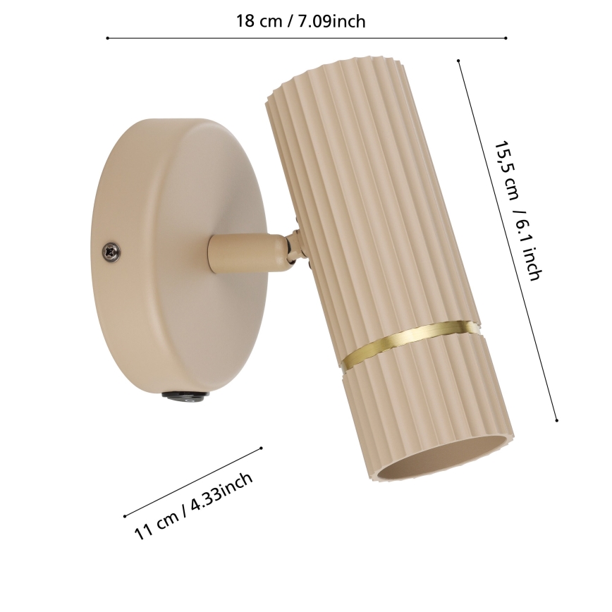Eglo - LED Seinavalgusti 1xGU10/5W/230V 3000K beež