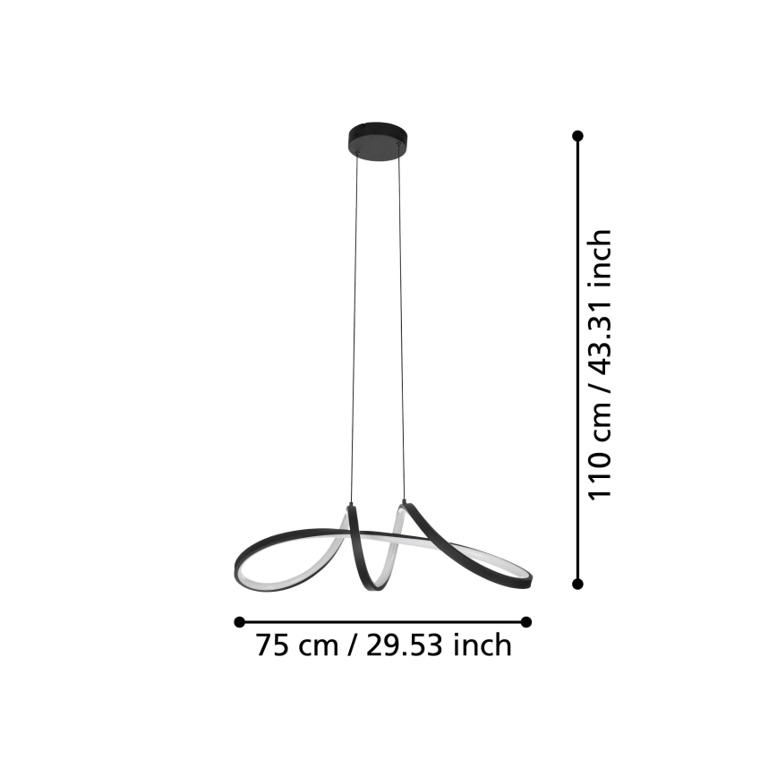 Eglo - LED RGBW Hämardatav lühter LED/22W/230V 2700-6500K must