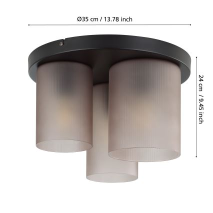 Eglo - Laevalgusti 3xE27/40W/230V hall