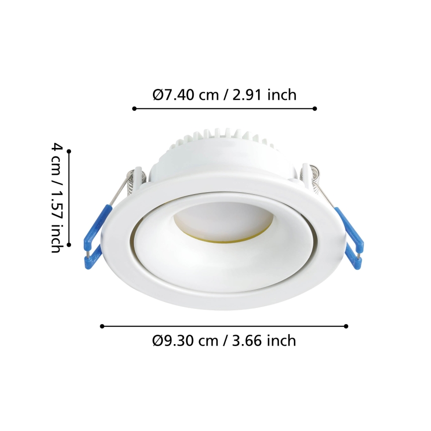 Eglo - LED Hämardatav süvistatav valgusti/4,9W/230V valge