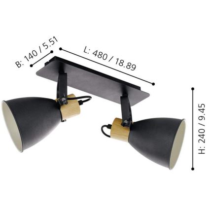 Eglo - Suunavalgusti 2xE27/40W/230V