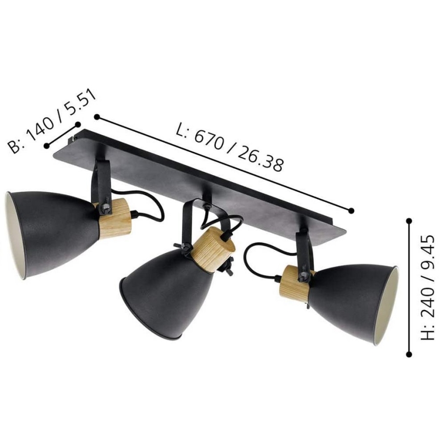 Eglo - Spottvalgusti 3xE27/40W/230V