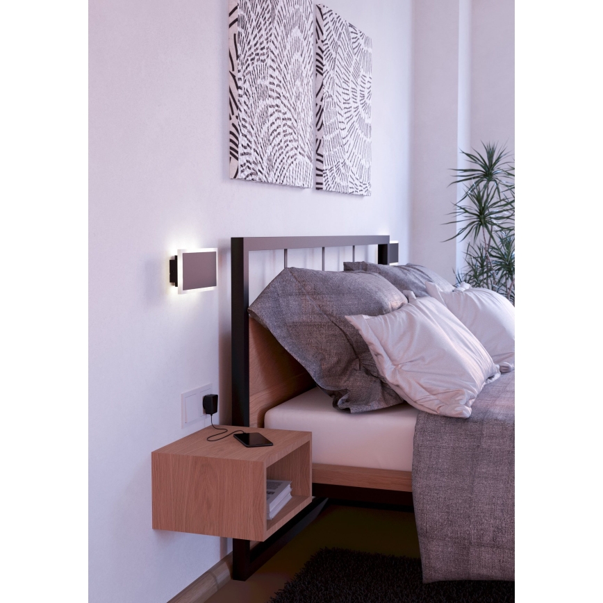 Eglo - LED Seinavalgusti LED/12W/230V 3000K 12x23 cm must
