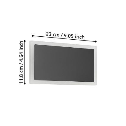 Eglo - LED Seinavalgusti LED/12W/230V 3000K 12x23 cm must