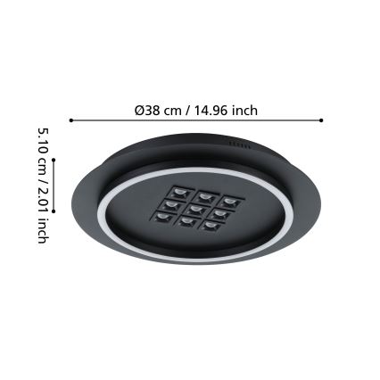 Eglo - LED Hämardatav laevalgusti LED/21,4W/230V 2700-6500K must + kaugjuhtimispult