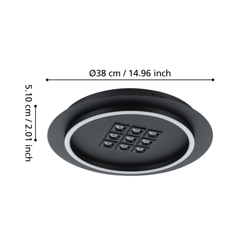 Eglo - LED Hämardatav laevalgusti LED/21,4W/230V 2700-6500K must + kaugjuhtimispult