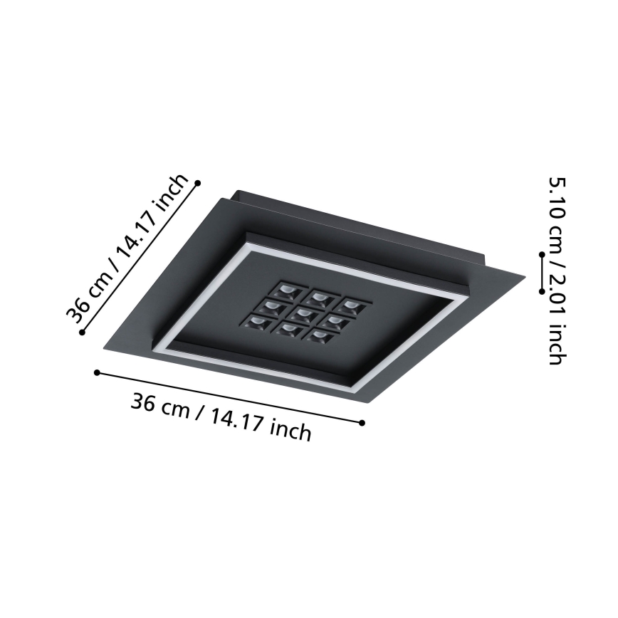 Eglo - LED Hämardatav laevalgusti LED/21,4W/230V 2700-6500K must + kaugjuhtimispult