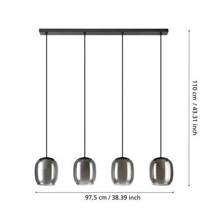 Eglo - Lühter 4xE27/28W/230V hall