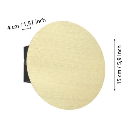 Eglo - LED Seinavalgusti LED/4W/230V 3000K kuldne