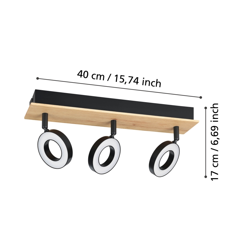 Eglo - LED suunavalgusti 3xLED/4,2W/230V must/pruun