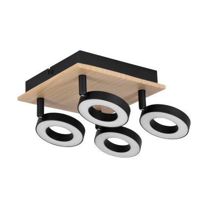 Eglo - LED-spottvalgusti 4xLED/4,2W/230V must/pruun